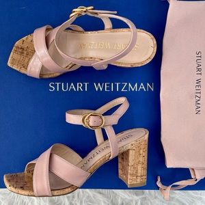 Stuart Weitzman Analeigh Patent Leather Sandals Blush